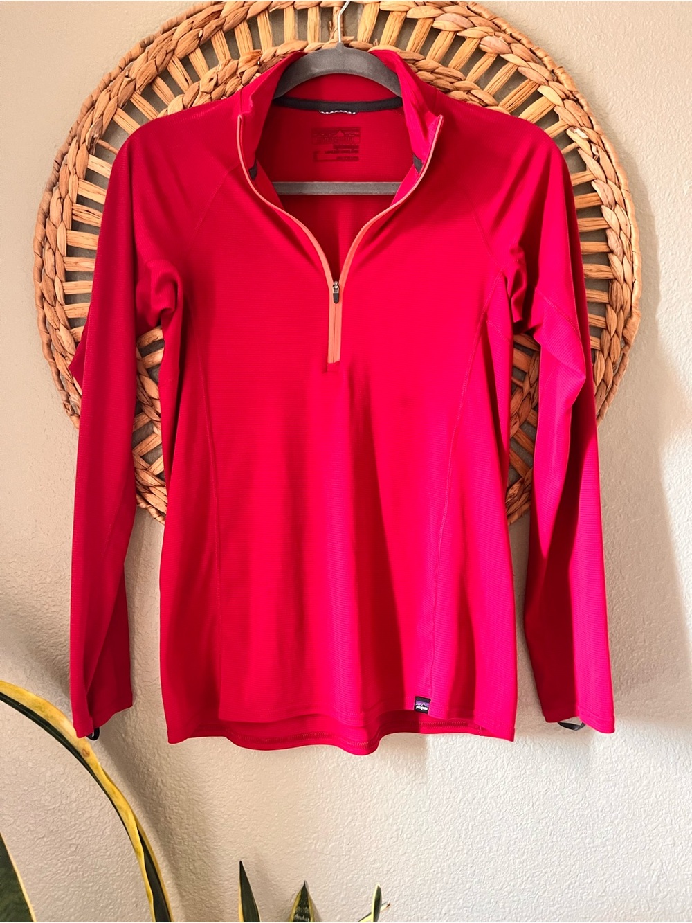 Patagonia Women's Hot Pink Half-Zip Long Sleeve Performance Top
